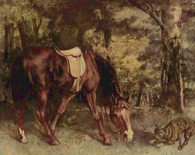Horse in the Woods by Gustave Courbet