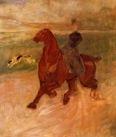 Horsewoman and Dog by Henri de Toulouse-Lautrec