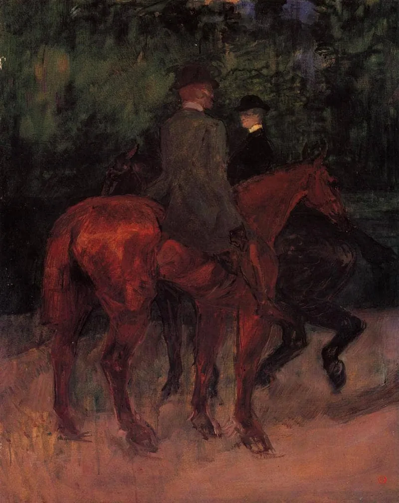 Man and Woman Riding through the Woods by Henri de Toulouse-Lautrec, 1901