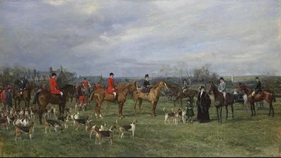 Meet of the Quorn Hounds at Kirby Gate by Heywood Hardy
