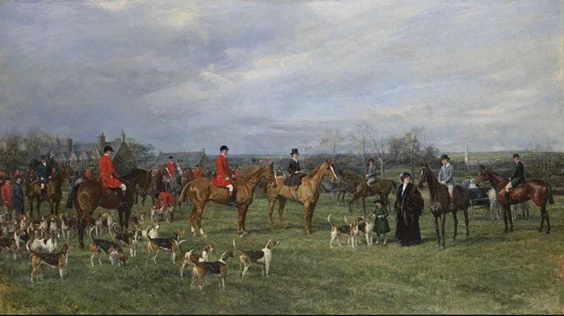 Meet of the Quorn Hounds at Kirby Gate by Heywood Hardy, 1910