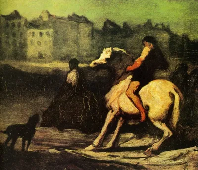 The Feeding Trough by Honore Daumier