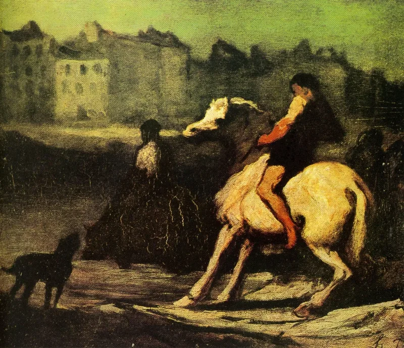 The Feeding Trough by Honore Daumier