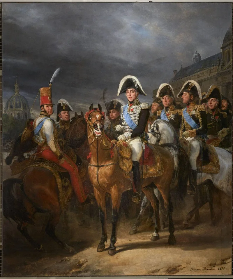 Review of the Paris garrison and the royal guard passing through the Champ-de-Mars, September 30, 1824 by Horace Vernet, 1824