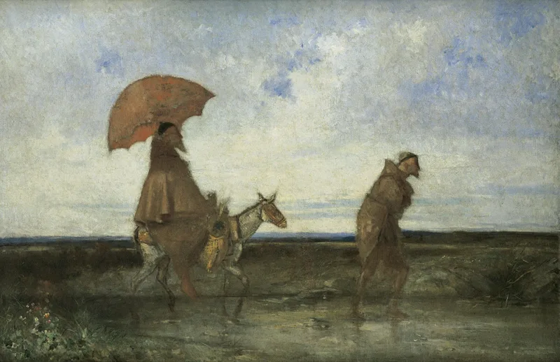 The Friars Crossing a Ford by Ignacio Merino, 1865