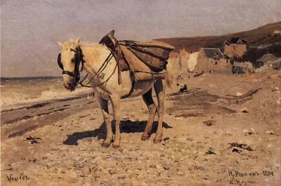 Horse for the stones collecting in the Vela by Ilya Repin