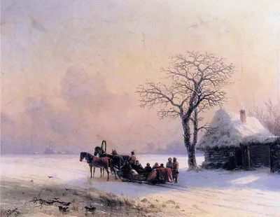 Winter Scene in Little Russia by Ivan Aivazovsky