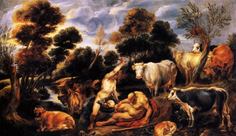 Mercure killing Argos by Jacob Jordaens, 1650