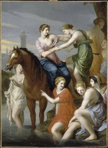 Clelia Crossing the Tiber by Jacques Stella, 1637