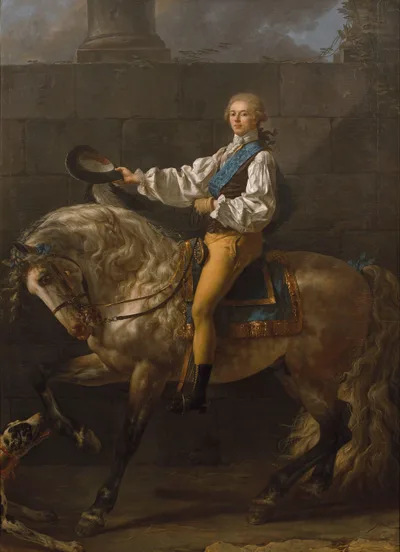 Equestrian Portrait of Stanislas Kostka Potocki by Jacques-Louis David