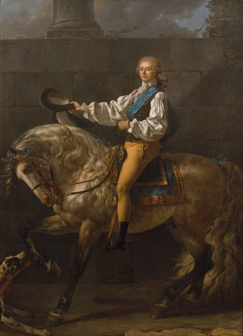 Equestrian Portrait of Stanislas Kostka Potocki by Jacques-Louis David, 1780