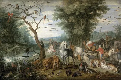 Paradise Landscape with the Animals Entering Noah’s Ark by Jan Brueghel the Elder