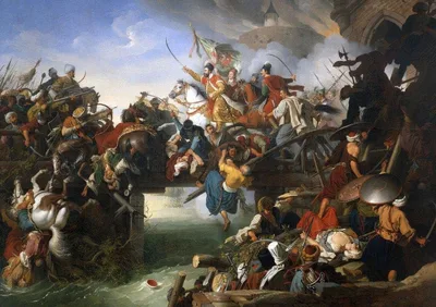 Zrínyiâs Charge From The Fortress Of Szigetvár by Johann Peter Krafft