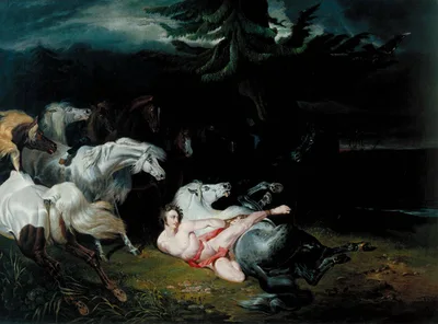 Mazeppa Surrounded by Horses (after Horace Vernet) by John Frederick Herring Sr.