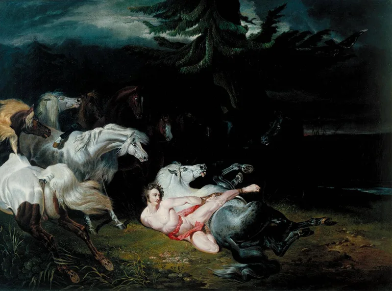 Mazeppa Surrounded by Horses (after Horace Vernet) by John Frederick Herring Sr., 1833