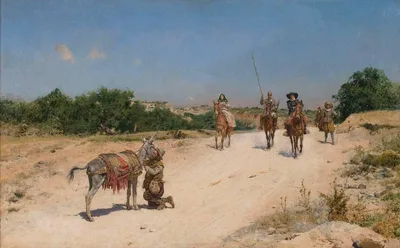 Sancho panza recovers his lost donkey by Jose Moreno Carbonero