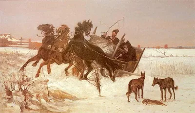 Three in the Snow by Józef Chełmoński