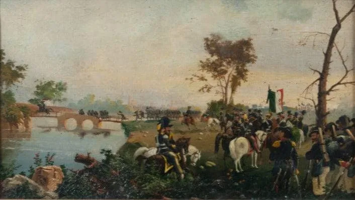 Vittorio Emanuele II of Savoy on horseback observes the troops by Michele Cammarano, 1875