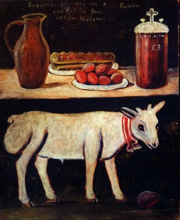 Easter lamb on Easter table by Niko Pirosmani