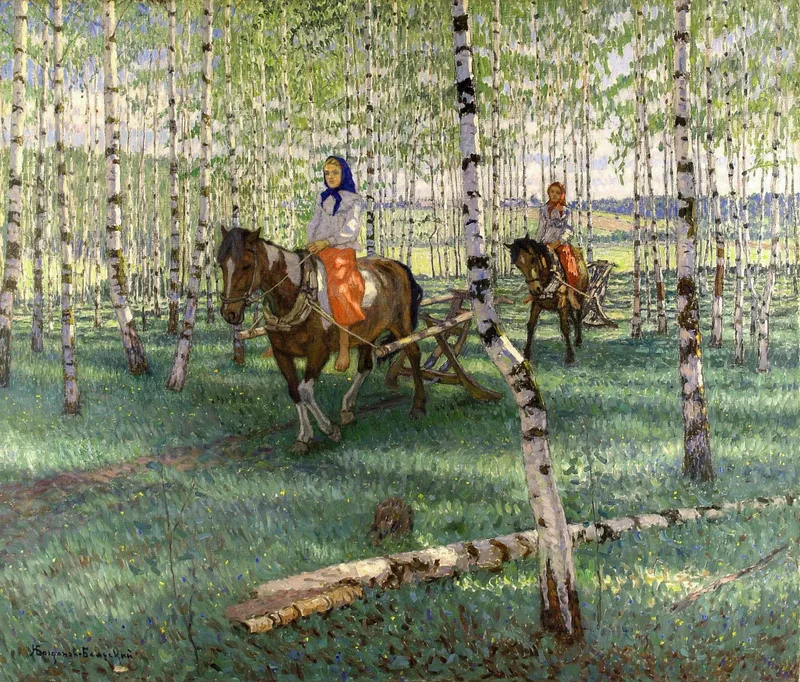 To work by Nikolay Bogdanov-Belsky, 1921