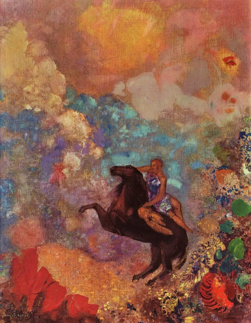 Muse on Pegasus by Odilon Redon, 1910