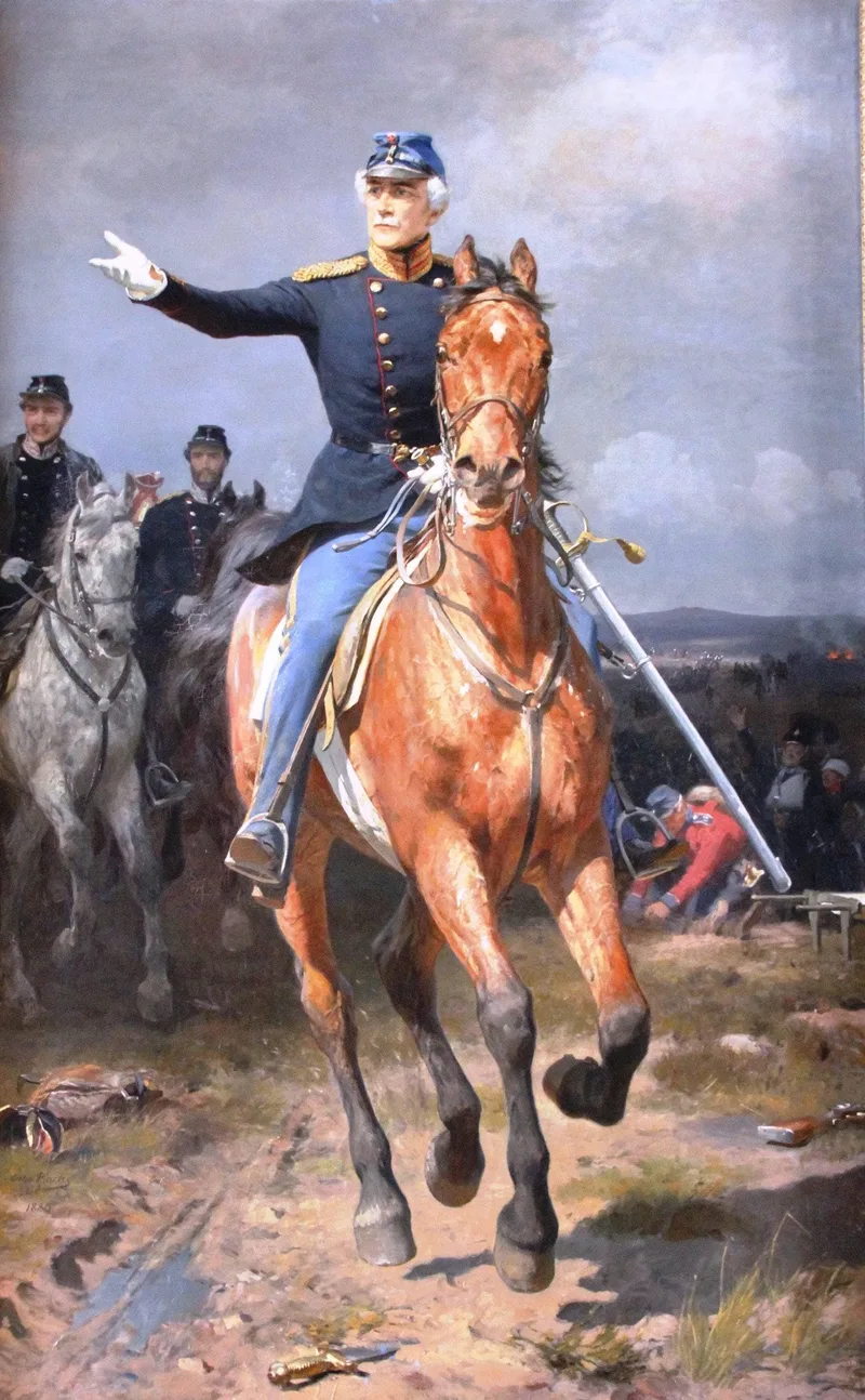 Lieutenant General Krogh at the Battle of Isted, July 25 1850. by Otto Bache, 1889
