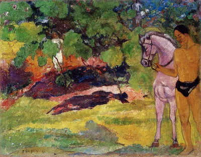 In the Vanilla Grove, Man and Horse (The Rendezvous) by Paul Gauguin