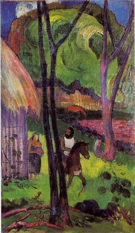 The rider in front of the hub by Paul Gauguin, 1892