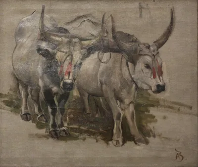 Attelage De Zébus En Inde, Étude by Paul-Albert Besnard