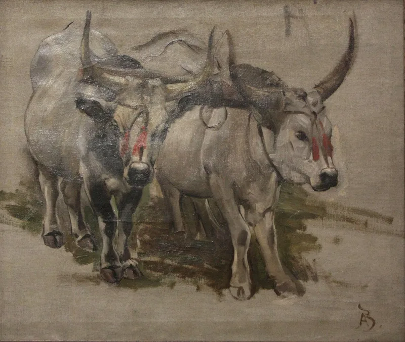 Attelage De Zébus En Inde, Étude by Paul-Albert Besnard