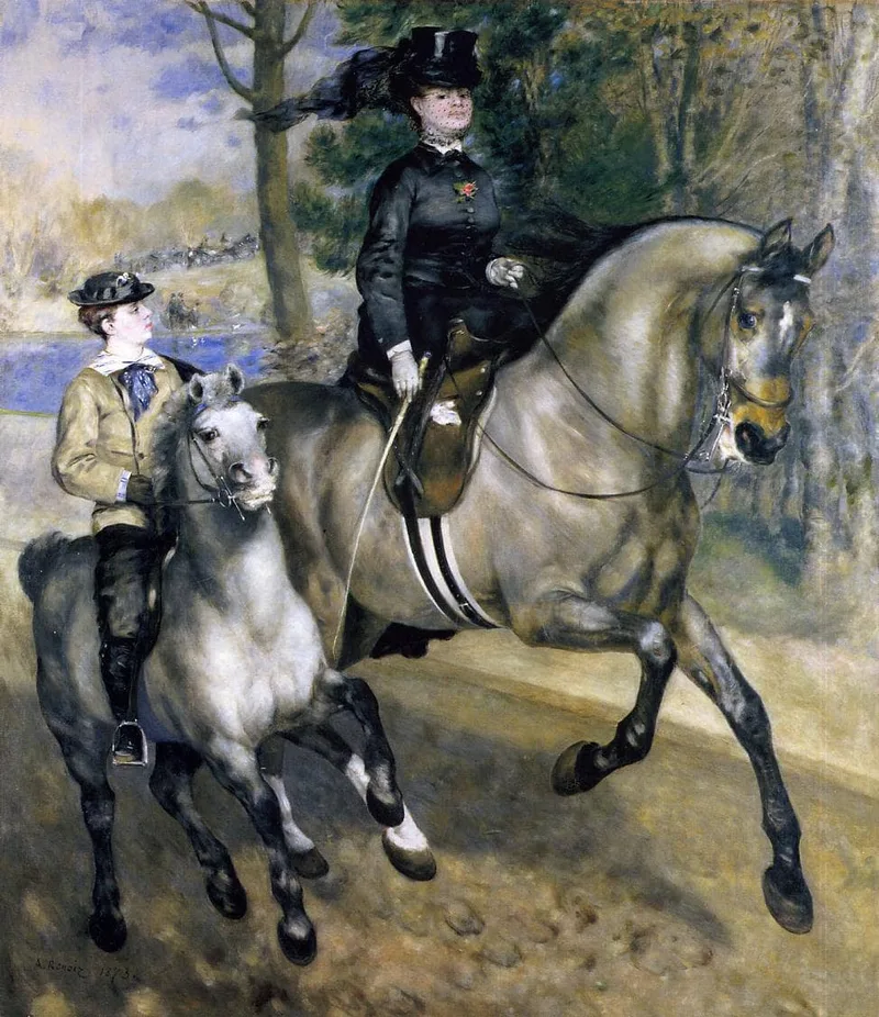 Riding in the Bois de Boulogne (Madame Henriette Darras or The Ride) by Pierre-Auguste Renoir, 1873