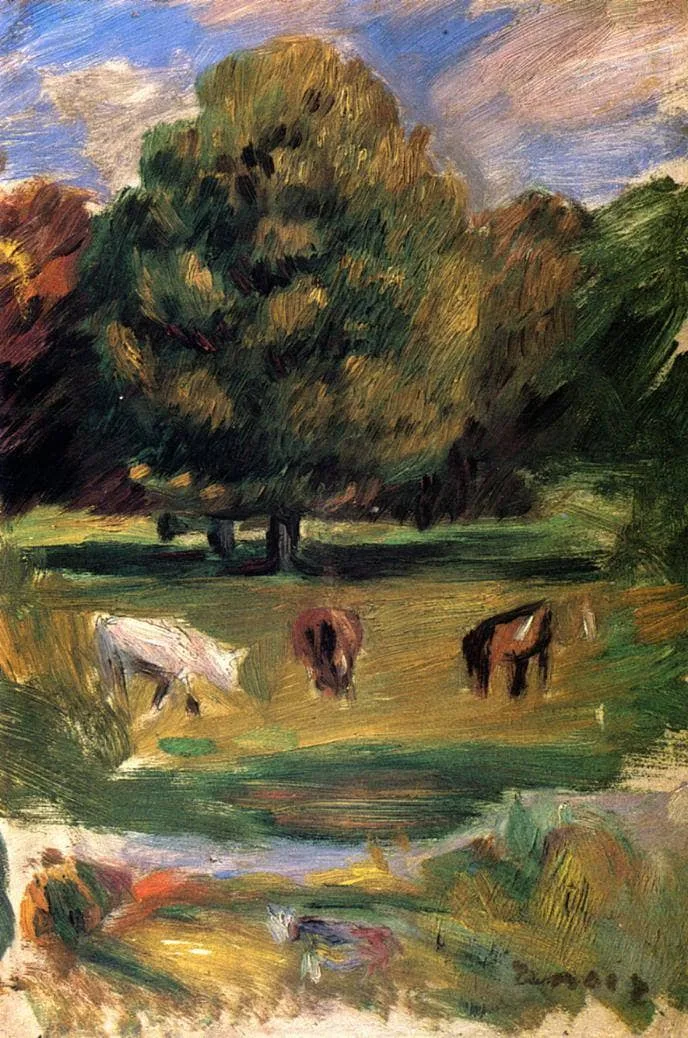 Landscape with Horses by Pierre-Auguste Renoir, 1850