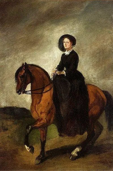 Artist’s Daughter on Horseback by Piotr Michałowski, 1853