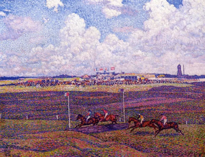 The Race Track at Boulogne sur Mer by Theo van Rysselberghe, 1900