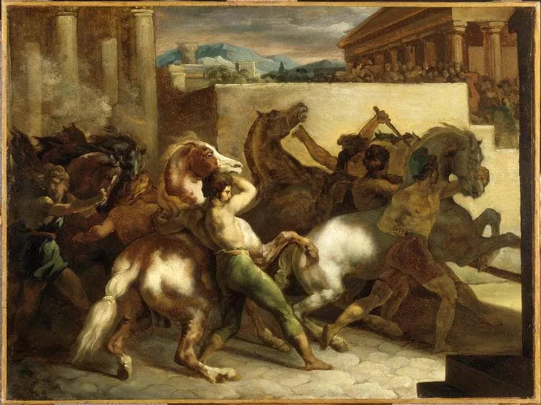The Wild Horse Race at Rome by Théodore Géricault, 1817