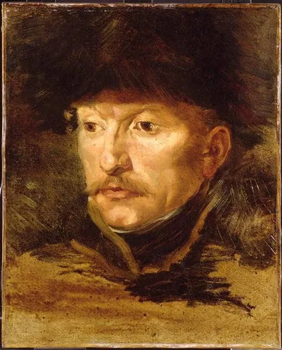 Head of a horseman by Théodore Géricault