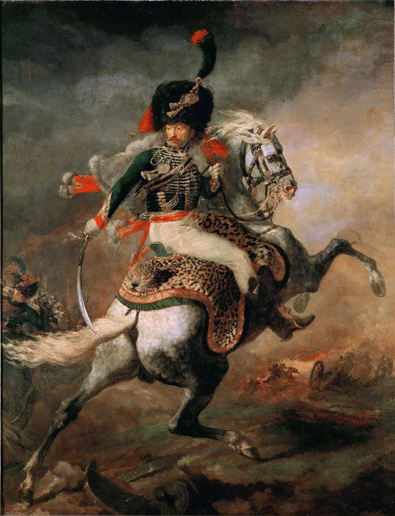 Officer of the Chasseurs Charging on Horseback (Charging Hussar) by Théodore Géricault, 1812
