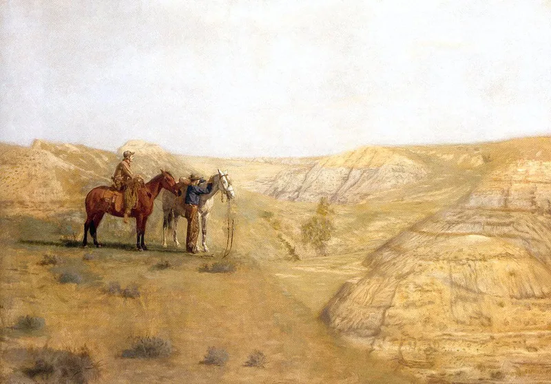 Painting Cowboys in the Bad Lands by Thomas Eakins, 1888