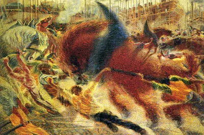 The City Rises by Umberto Boccioni