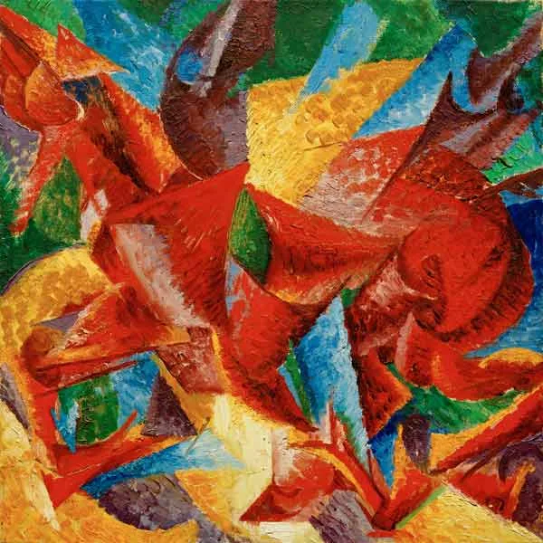Dimensional shapes of a horse by Umberto Boccioni, 1913