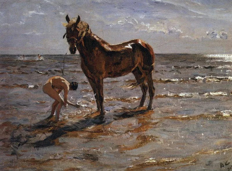 Bathing a Horse by Valentin Serov, 1905