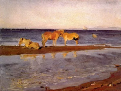 Horses on a Shore by Valentin Serov
