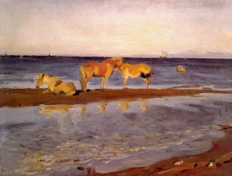 Horses on a Shore by Valentin Serov, 1905