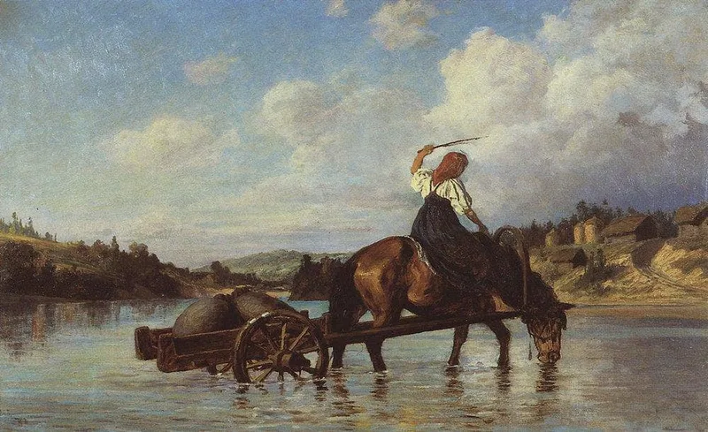 Crossing of the River Oyat by Vasily Polenov, 1872