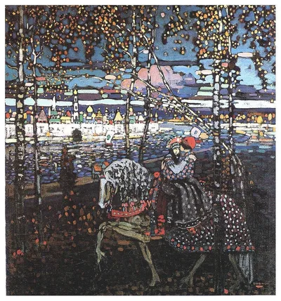 Couple riding by Wassily Kandinsky