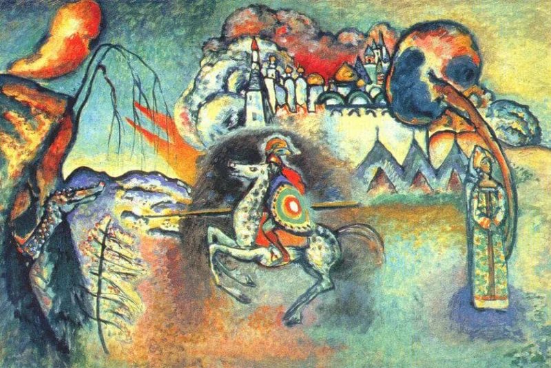 St. George and the dragon by Wassily Kandinsky, 1915