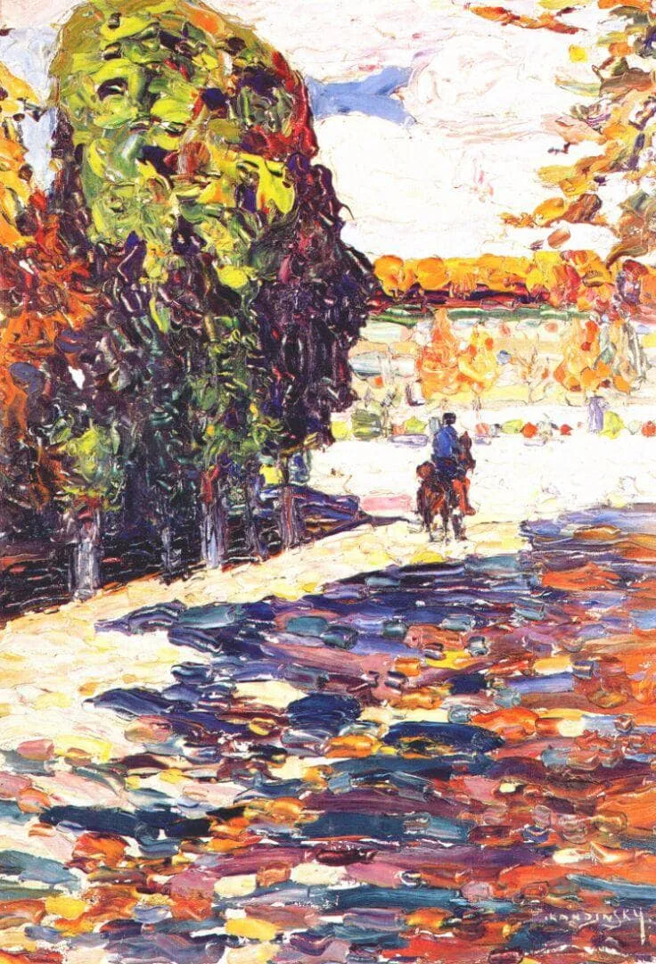 Park of St. Cloud with horseman by Wassily Kandinsky, 1906