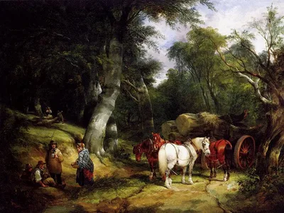 Carting Timber In The New Forest by William Shayer